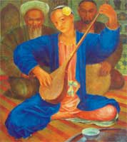 A. Nikolaev. Dutar Player. 1924. Canvas, oil. 
