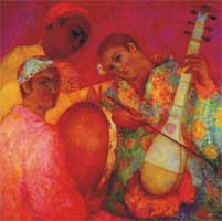 D. Rahmanbekova. Oriental orchestra. 2008. Canvas, oil. 